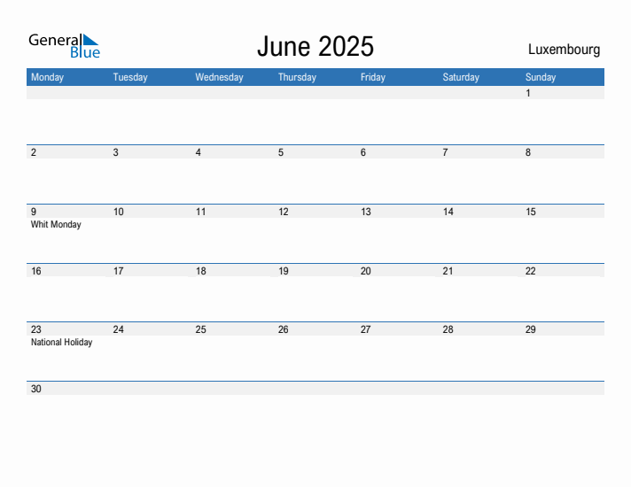 Fillable June 2025 Calendar