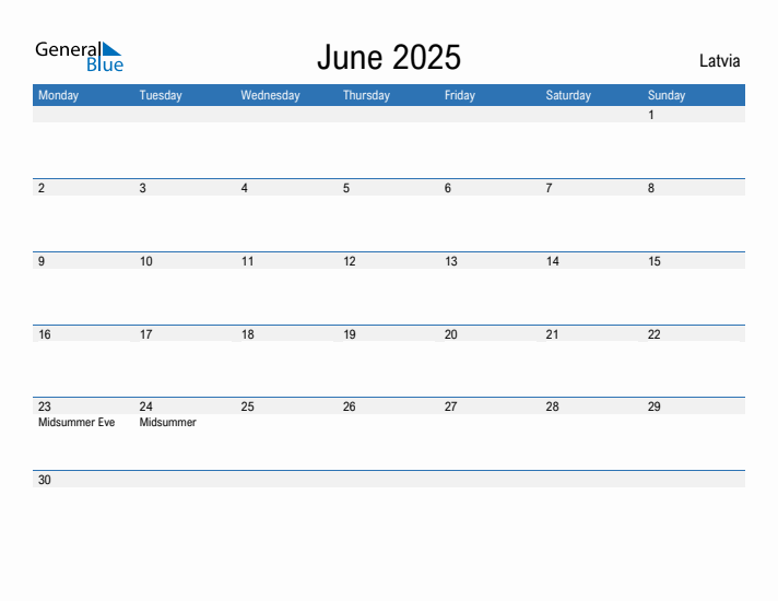 Fillable June 2025 Calendar