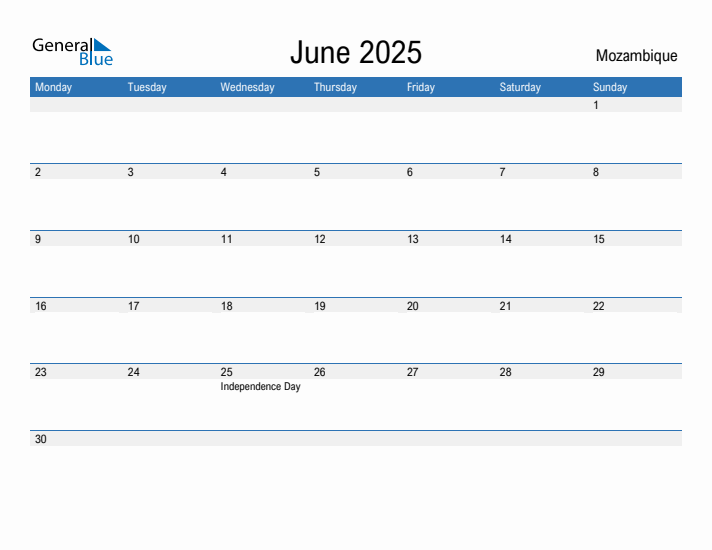 Fillable June 2025 Calendar