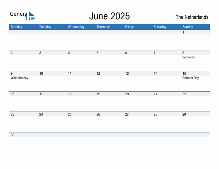 Fillable June 2025 Calendar