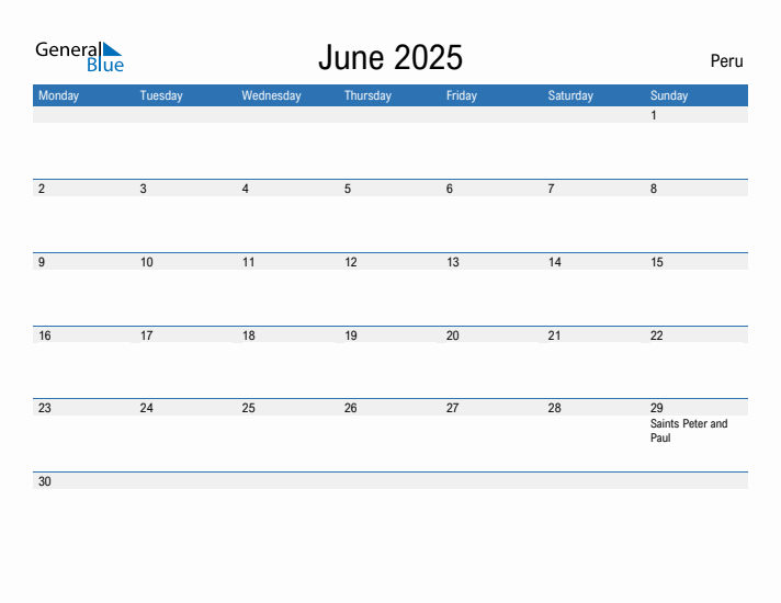 Fillable June 2025 Calendar