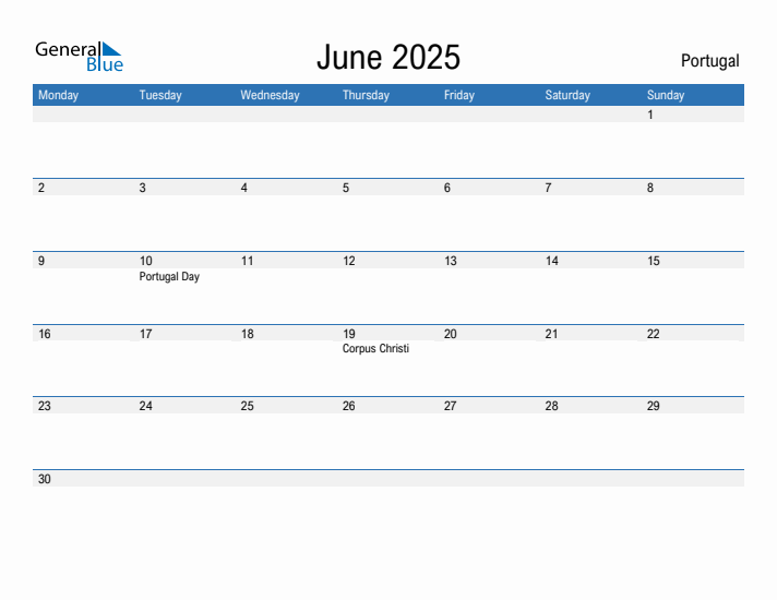 Fillable June 2025 Calendar