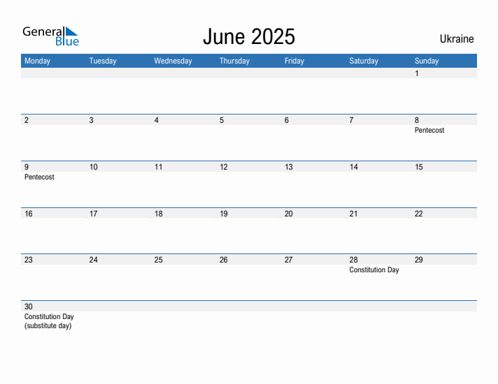 Fillable June 2025 Calendar