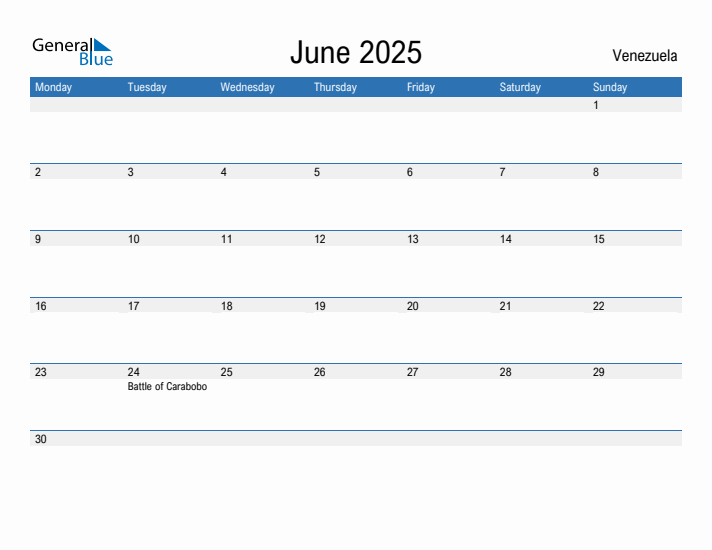 Fillable June 2025 Calendar