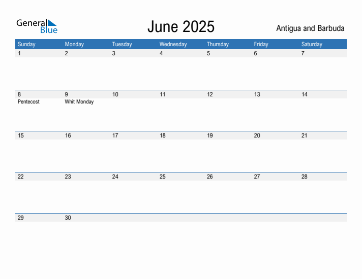 Fillable June 2025 Calendar