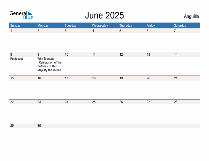 Fillable June 2025 Calendar