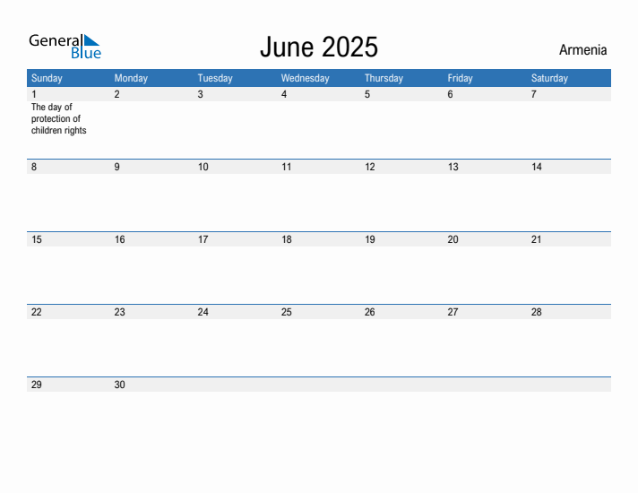 Fillable June 2025 Calendar