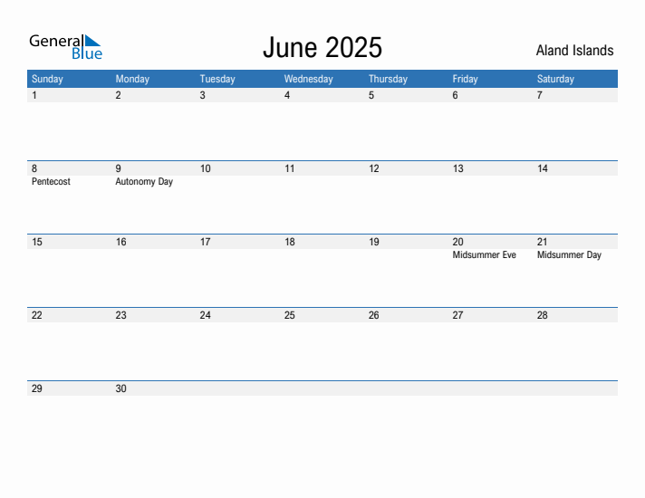 Fillable June 2025 Calendar