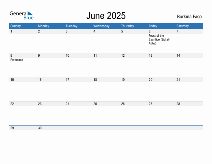 Fillable June 2025 Calendar