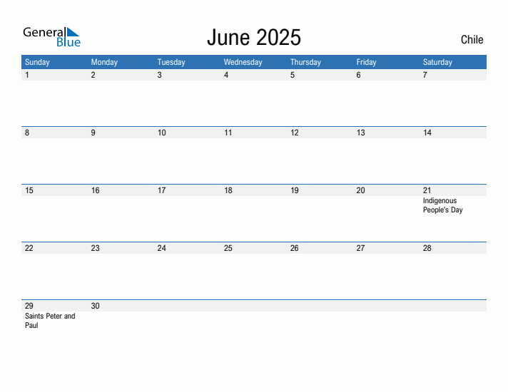 Fillable June 2025 Calendar