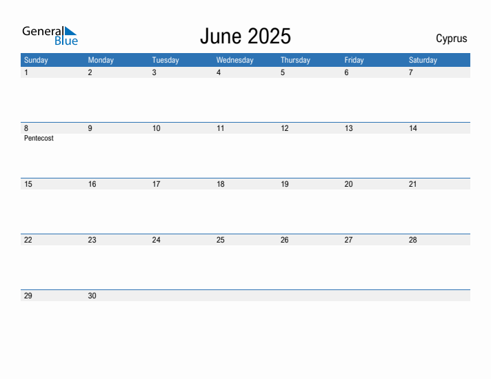 Fillable June 2025 Calendar