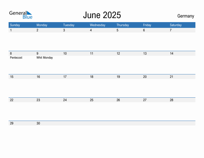 Fillable June 2025 Calendar