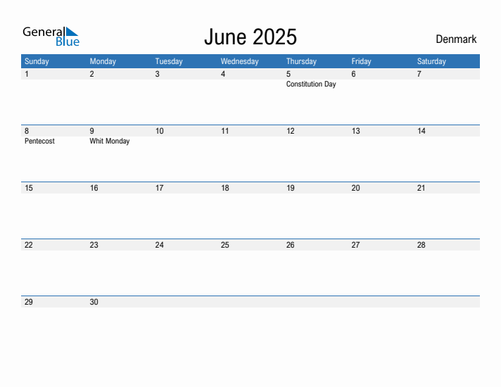 Fillable June 2025 Calendar