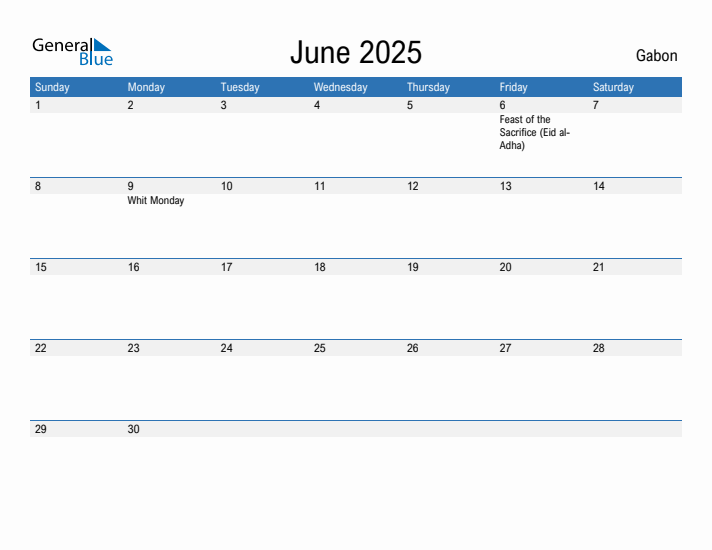 Fillable June 2025 Calendar