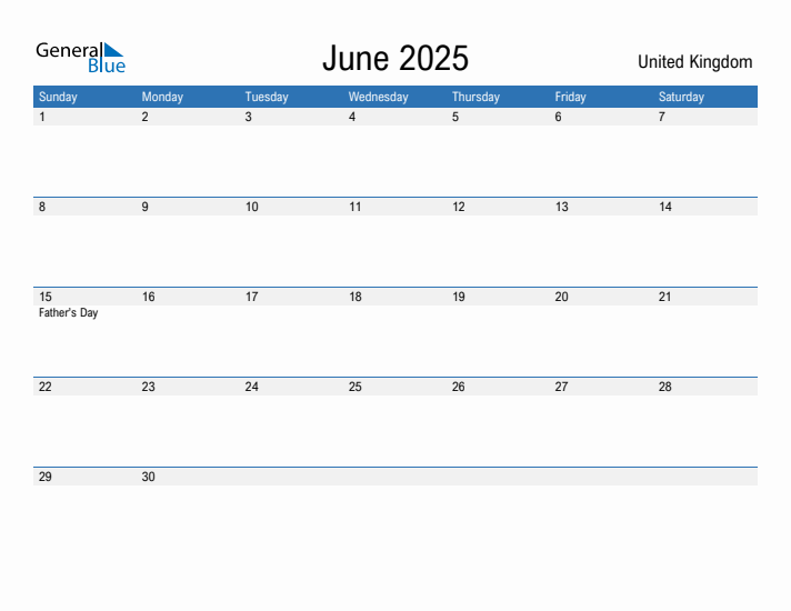 Fillable June 2025 Calendar