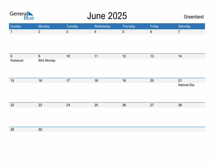 Fillable June 2025 Calendar