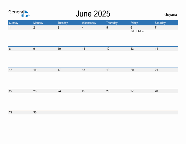 Fillable June 2025 Calendar