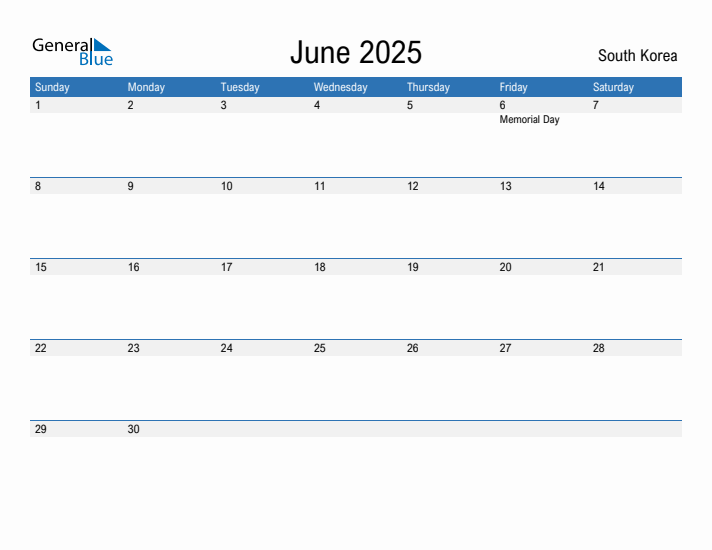 Fillable June 2025 Calendar