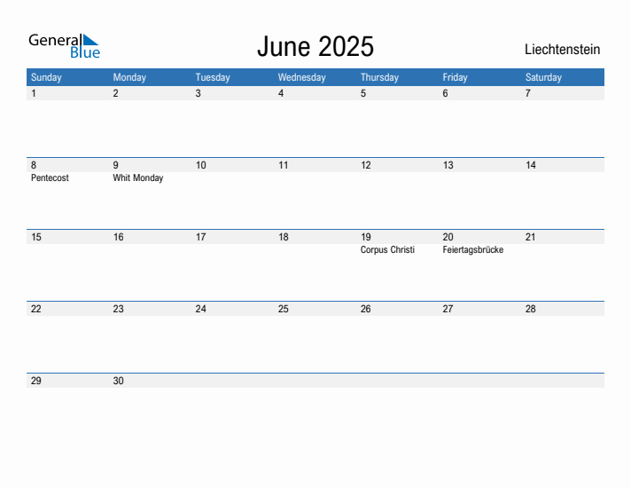 Fillable June 2025 Calendar