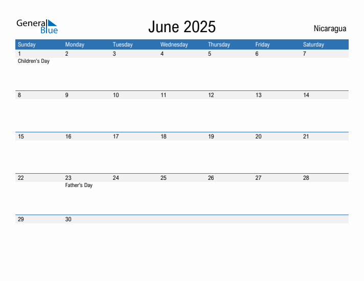 Fillable June 2025 Calendar