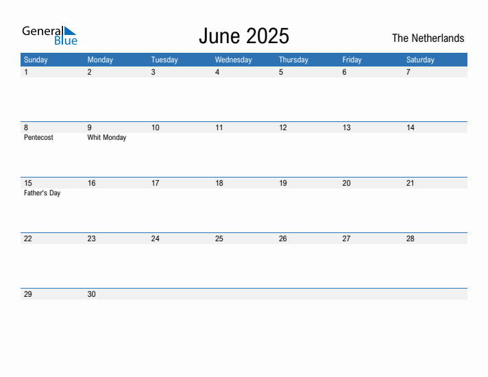 Fillable June 2025 Calendar