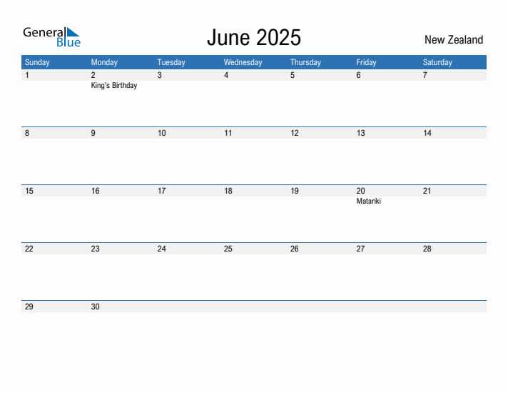 Fillable June 2025 Calendar