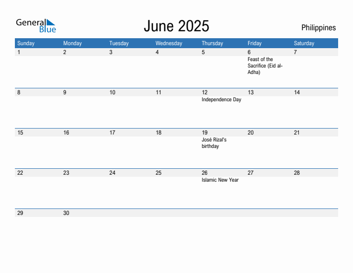 Fillable June 2025 Calendar