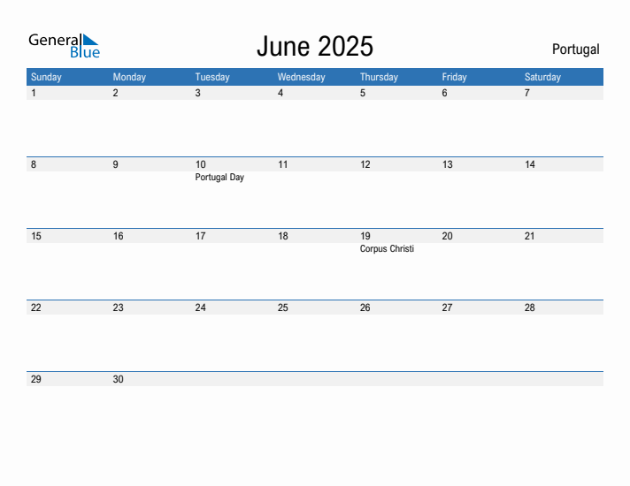 Fillable June 2025 Calendar