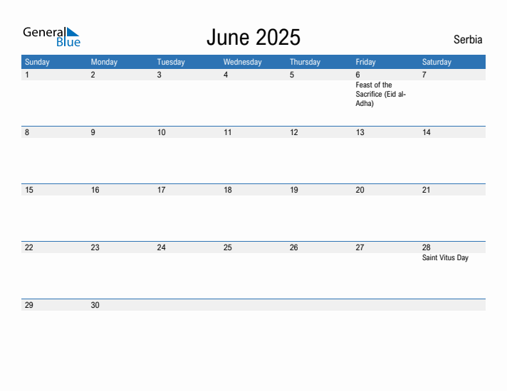 Fillable June 2025 Calendar