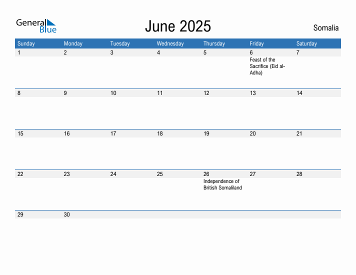 Fillable June 2025 Calendar