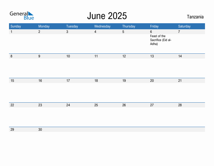 Fillable June 2025 Calendar