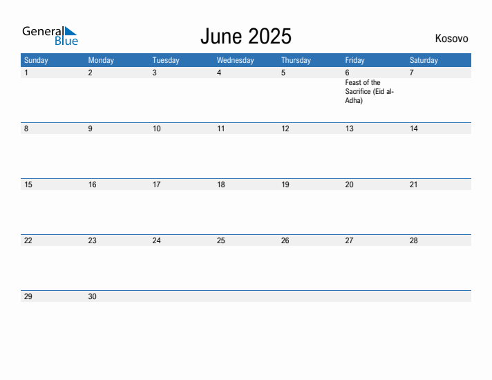 Fillable June 2025 Calendar