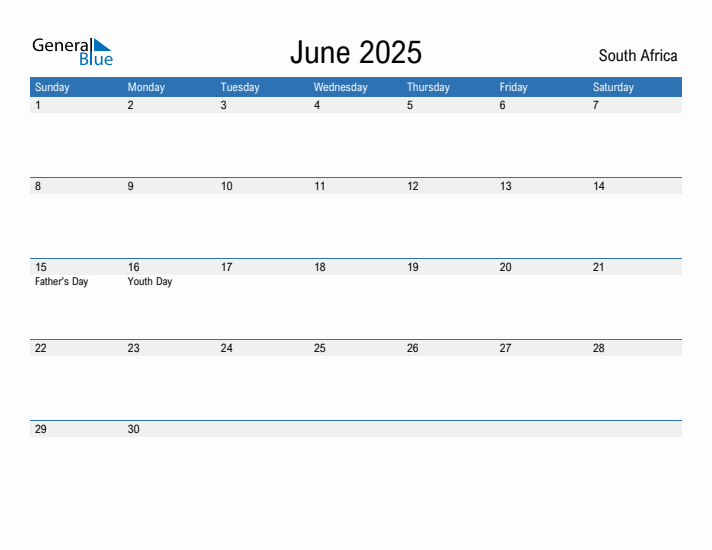 Fillable June 2025 Calendar