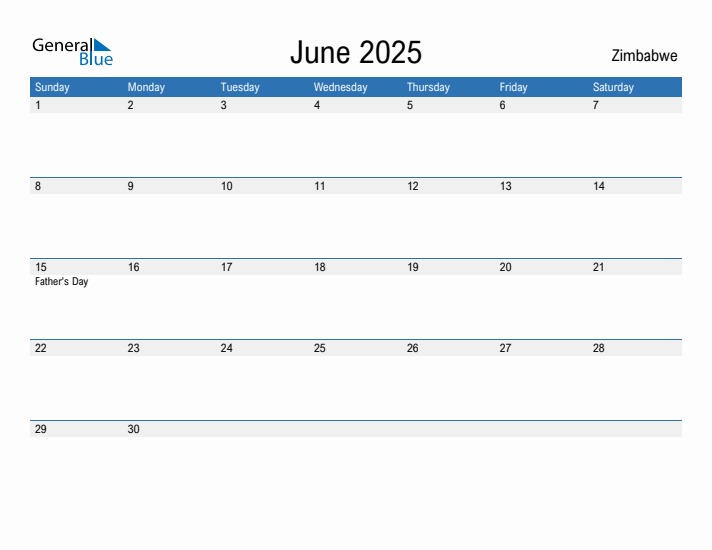 Fillable June 2025 Calendar