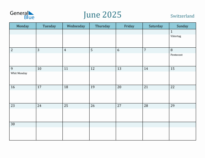 June 2025 Calendar with Holidays