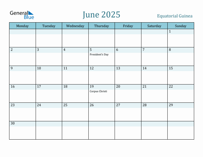 June 2025 Calendar with Holidays