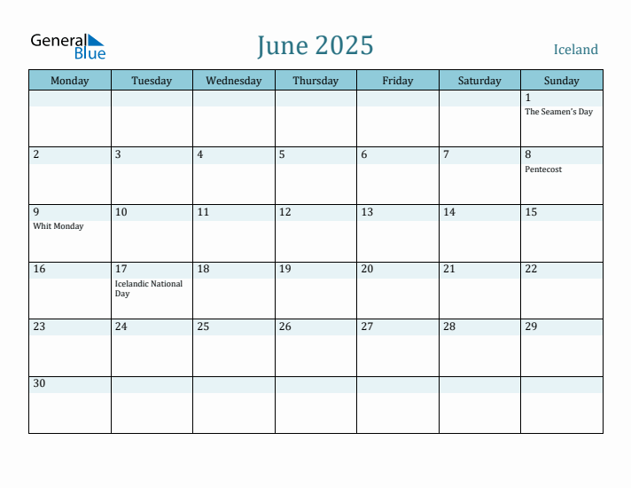 June 2025 Calendar with Holidays