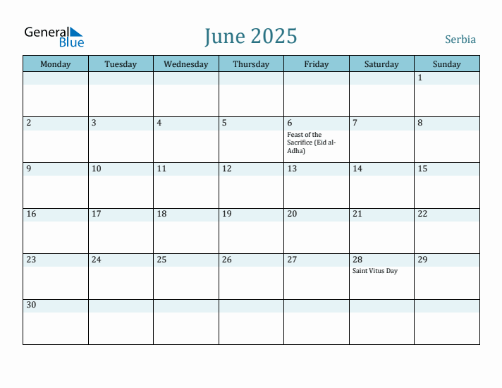 June 2025 Calendar with Holidays