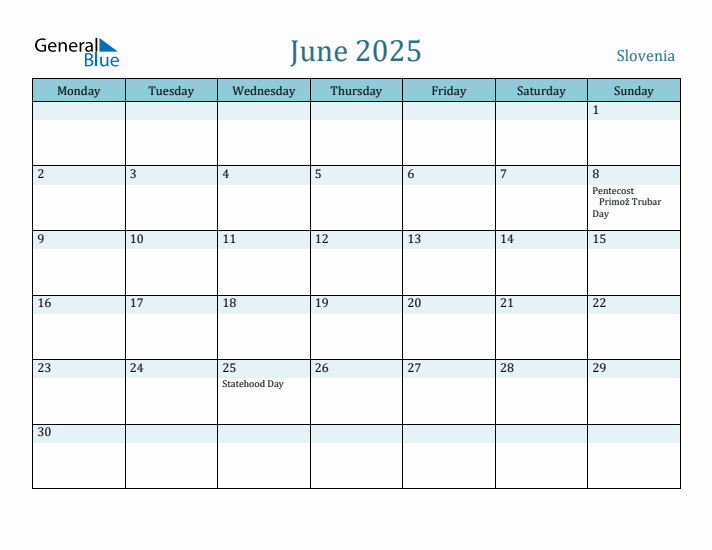 June 2025 Calendar with Holidays