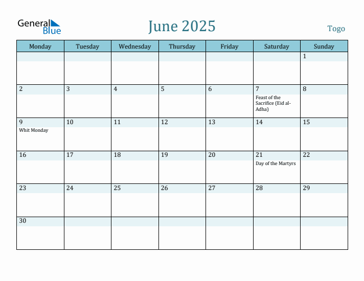 June 2025 Calendar with Holidays