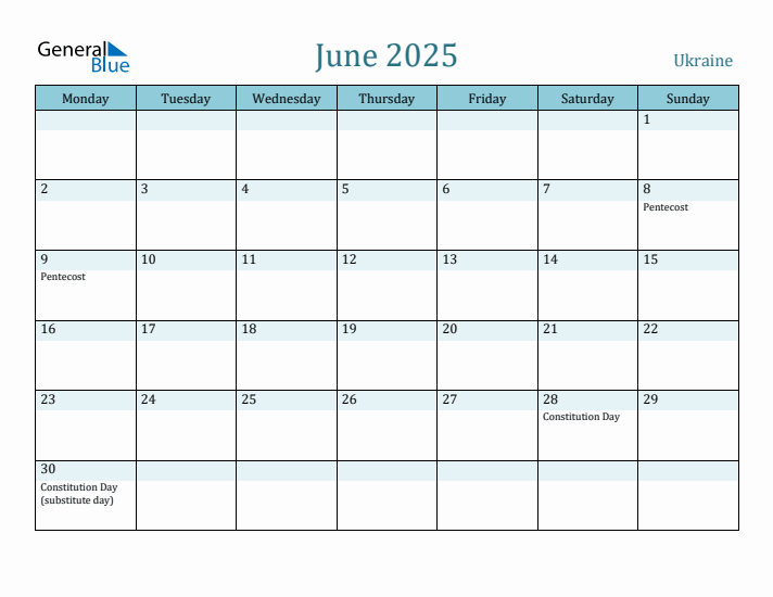 June 2025 Calendar with Holidays