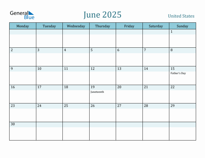 June 2025 Calendar with Holidays