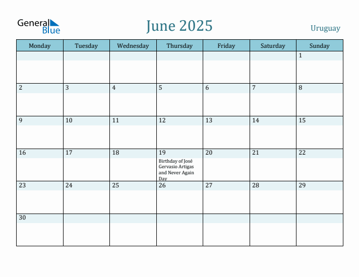 June 2025 Calendar with Holidays