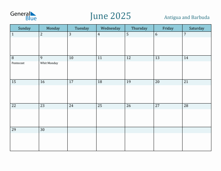 June 2025 Calendar with Holidays