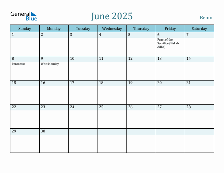 June 2025 Calendar with Holidays