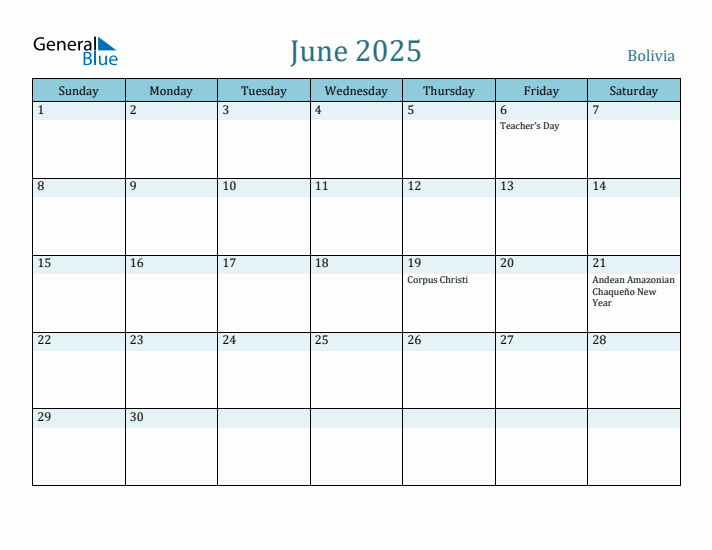 June 2025 Calendar with Holidays