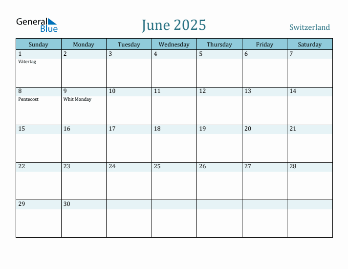 June 2025 Calendar with Holidays