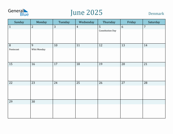 June 2025 Calendar with Holidays