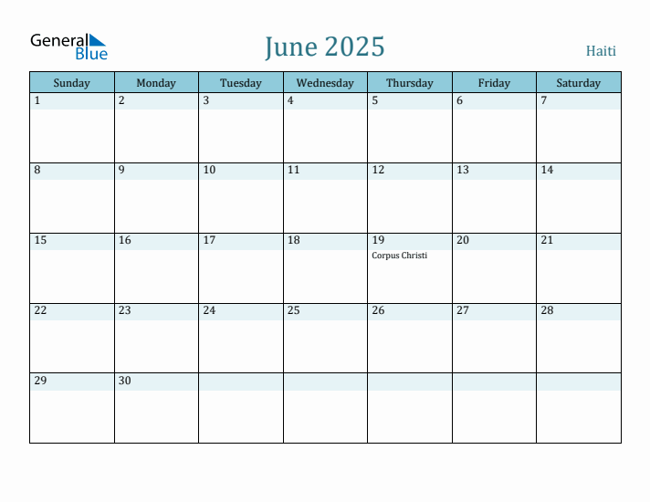 June 2025 Calendar with Holidays