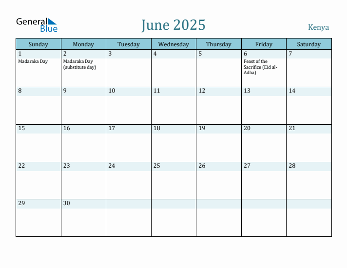 June 2025 Calendar with Holidays